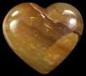 Polished, Brown Calcite Heart - Madagascar #62539-1
